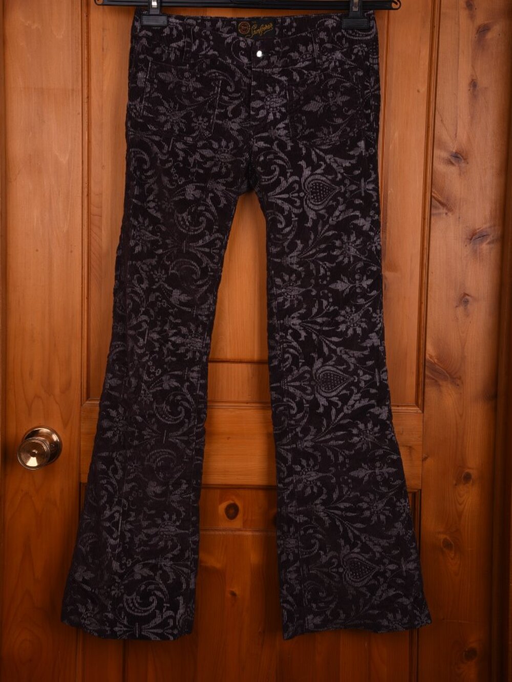Seafarer Italy Penelope Flare Jeans Vintage Style Jacquard Pattern Pants Size 25